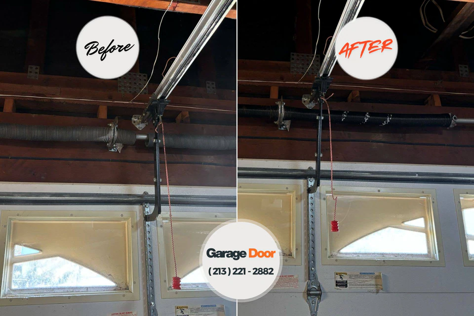 Before and after: garage door repair Opelika, AL